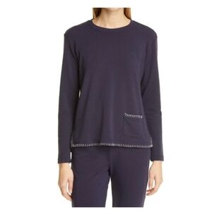 L'agence CHRISTY CONTRAST STITCH TOP IN MIDNIGHT Women's Size‎ XS